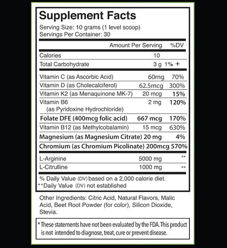 مسحوق ما قبل التمرين من شركة بلو إيرث، إل أرجينين 5000 ملجم، مكمل سيترولين 1000 ملجم، معزز أكسيد النيتريك، مونوهيدرات الكرياتين، بيتا ألانين، الكافيين، مزيج مشروبات الطاقة قبل التمرين، للرجال والنساء in Kuwait
