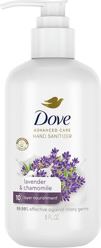 Dove Advanced Care Hand Sanitizer Lavender & Chamomile Pack of 4 for Soft, Smooth Skin, 99.99% Effective Against Many Germs, 8 oz in Kuwait