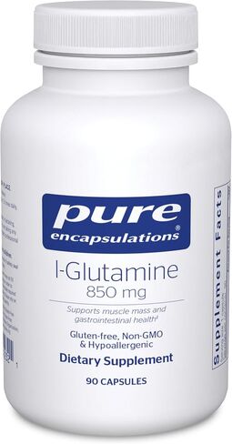 Pure Encapsulations L-Glutamine 850 mg | Supplement for Immune and Digestive Support, Gut Health and Lining Repair, Metabolism Boost, and Muscle Support* | 90 Capsules in Saudi Arabia