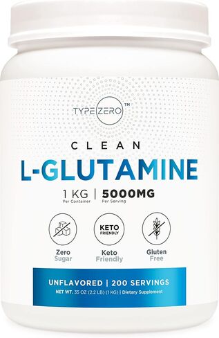 مسحوق الجلوتامين 5X Strength L (5000 مجم | 1 كجم) مكمل جلوتامين L نقي لمدة 6 أشهر لصحة الأمعاء المتسربة، ودعم وتعافي بطانة الجهاز الهضمي للنساء والرجال - نباتي، خالي من الغلوتين، بدون مواد حشو in Kuwait