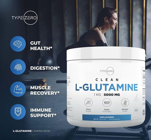 مسحوق الجلوتامين 5X Strength L (5000 مجم | 1 كجم) مكمل جلوتامين L نقي لمدة 6 أشهر لصحة الأمعاء المتسربة، ودعم وتعافي بطانة الجهاز الهضمي للنساء والرجال - نباتي، خالي من الغلوتين، بدون مواد حشو in Kuwait