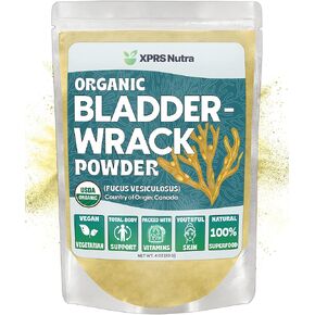 مسحوق المثانة العضوي من XPRS Nutra (Fucus Vesiculosus) - مسحوق عضوي ممتاز للبشرة المتوهجة - مكمل اليود العشبي الصديق للنباتيين (4 أونصة) in Kuwait
