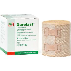 ضمادة Lohmann & Rauscher Durelast قابلة للتمدد قصيرة جدًا، ضمادة ضغط قابلة للتمدد بنسبة 45%، 66% قطن و34% بولي أميد، عرض 10 سم × طول 5 متر in Kuwait