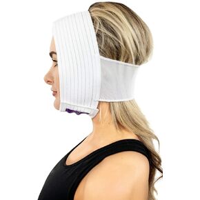 حزام ضغط للذقن من كونتور ام دي - لفافة راس طبية لشد الوجه والرقبة والجراحات التجميلية والفم - شد قناع الذقن - ملابس ضغط بعد الجراحة بعد شفط الدهون - لوازم التعافي من العمليات الجراحية in Kuwait