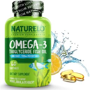 NATURELO Vegetarian DHA and Omega 3 Supplement from Algae and Chia Seed Oil for Heart, Brain and Joint Health - No Fish, Gelatin, or Artificial Sweeteners - 60 Gummies in Kuwait