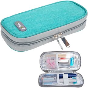 YOUSHARES Insulin Vials Refrigerator Storage Case - 10ml Peptide Vial Protective Holder for Fridge, 18-Slots Diabetic Insulin Small Bottle Organizer Bag Compatible with U-100 Vials