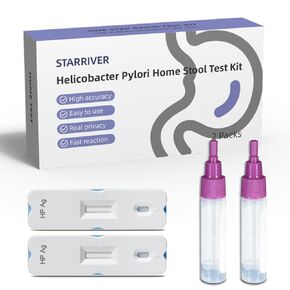 STARRIVER 2 Test H Pylori مجموعة اختبار، هيليكوباكتر بيلوري مجموعات اختبار البراز المنزلي، ح. أدوات الاختبار الذاتي لبراز الملوية البوابية (المستضد) في المنزل، سهلة الاستخدام، تظهر النتائج خلال 10-15 دقيقة in Kuwait