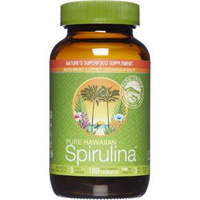 Nutrex Hawaii, Pure Hawaiian Spirulina - 1000 mg Tablets - Hawaiian Grown Natural, Nutrient Rich Superfood - Immune Support, Detox & Energy – Vegan Complete Protein, Non-GMO, Original, 180 Count