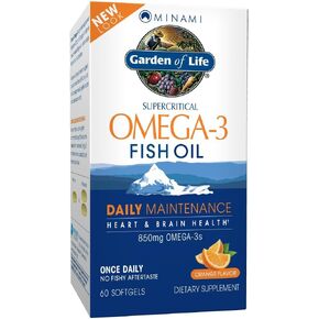 Garden of Life EPA/DHA Omega 3 Fish Oil - Minami Natural Brain Function, Heart and Mood Supplement, 60 Softgels