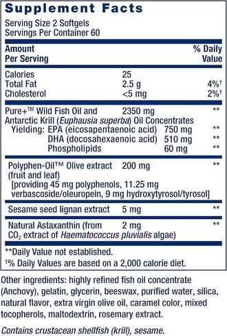 Life Extension Super Omega-3 Plus زيت السمك EPA/DHA، قشور السمسم، مستخلص الزيتون، الكريل والأستازانتين - دعم صحة القلب والدماغ والمفاصل - خالي من الغلوتين، غير معدل وراثيًا - 120 كبسولة هلامية in Saudi Arabia