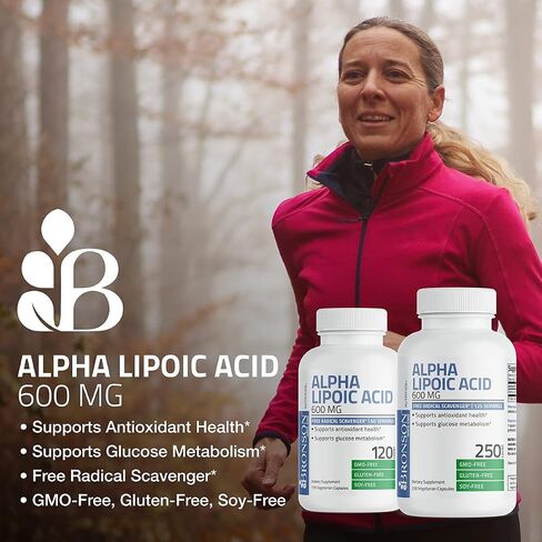 حمض برونسون ألفا ليبويك 600 مجم كاسح الجذور الحرة يدعم صحة مضادات الأكسدة واستقلاب الجلوكوز - غير معدل وراثيًا، 120 كبسولة نباتية (60 وجبة) in Saudi Arabia