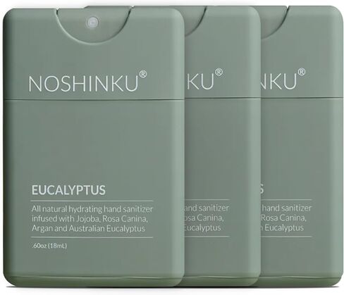 Noshinku Bergamot Refillable Pocket Hand Sanitizer 3-Pack | Organic Sanitizing Mist with Moisturizing Botanical Oils | Kills 99.9% of Germs | FDA Registered Sugarcane Derived Alcohol | Travel Size in Saudi Arabia