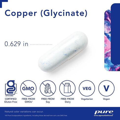 Pure Encapsulations Copper (Glycinate) | Iron Absorption Supplement for Red Blood Cell Formation* | 60 Capsules in Saudi Arabia