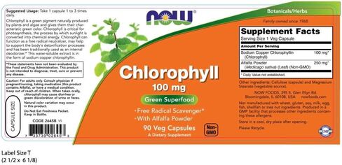 NOW Foods Chlorophyll 100 mg Caps, 90 ct in Saudi Arabia