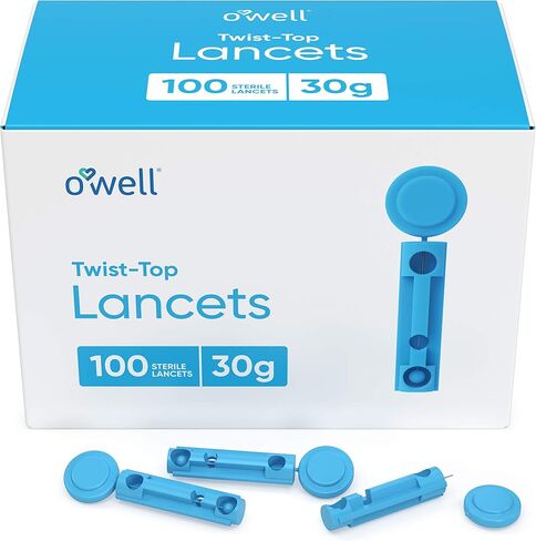 Twist Top Lancets for Diabetes Testing, 26 Gauge Diabetic Lancets for Blood Testing, Glucose and Keto Testing – Sterile Lancets Fits Most Lancing Devices - 26g Blood Sugar Lancets (100ct) in Kuwait