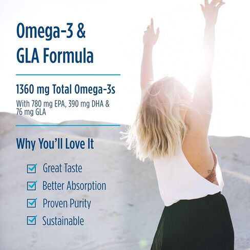 Nordic Naturals ProOmega 3-6-9, Lemon Flavor - 120 Soft Gels -1360 mg Omega-3 - EPA & DHA with Added GLA - Healthy Skin & Joints, Cognition, Positive Mood - Non-GMO - 60 Servings in Saudi Arabia
