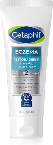 كريم سيتافيل ECZEMA RESTORADERM FLARE-UP RELIEF CREAM، للبشرة المعرضة للإكزيما، 8 أونصة، إصلاح الحاجز، ترطيب لمدة 48 ساعة، 2٪ شوفان غرواني لحماية البشرة، خالي من الستيرويد in Kuwait