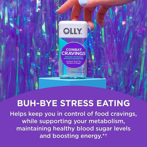 OLLY Combat Cravings, Metabolism & Energy Support Supplement, Chromium, Green Tea, Goji Berry, Ginger, Boost Energy - 30 Count in Kuwait