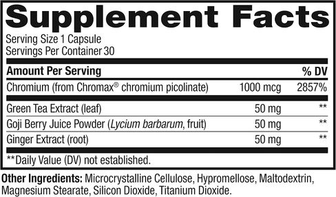 OLLY Combat Cravings, Metabolism & Energy Support Supplement, Chromium, Green Tea, Goji Berry, Ginger, Boost Energy - 30 Count in Kuwait