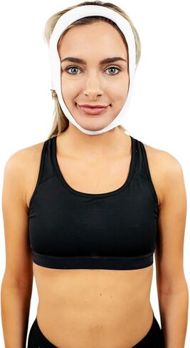 حزام ضغط للذقن من كونتور ام دي - لفافة راس طبية لشد الوجه والرقبة والجراحات التجميلية والفم - شد قناع الذقن - ملابس ضغط بعد الجراحة بعد شفط الدهون - لوازم التعافي من العمليات الجراحية in Kuwait