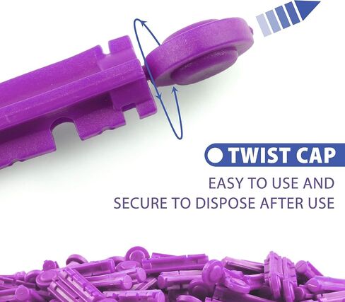 مشارط لوتفانسي لاختبار مرض السكري، 30 مقياس، 300 عدد مشارط علوية ملتوية لاختبار الجلوكوز في الدم، معقمة، يمكن التخلص منها in Kuwait