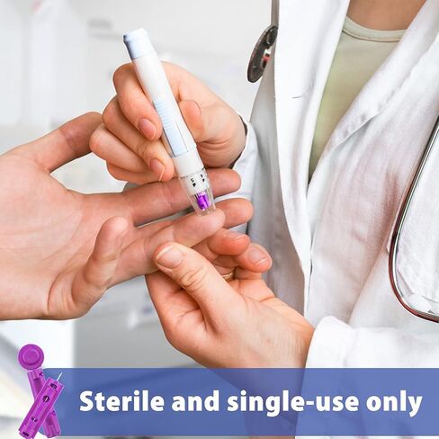 مشارط لوتفانسي لاختبار مرض السكري، 30 مقياس، 300 عدد مشارط علوية ملتوية لاختبار الجلوكوز في الدم، معقمة، يمكن التخلص منها in Kuwait