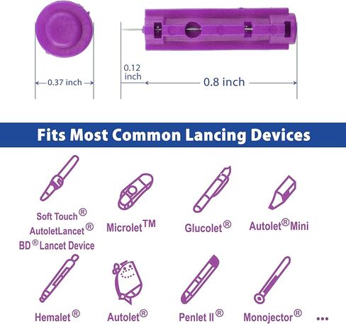 مشارط لوتفانسي لاختبار مرض السكري، 30 مقياس، 300 عدد مشارط علوية ملتوية لاختبار الجلوكوز في الدم، معقمة، يمكن التخلص منها in Kuwait