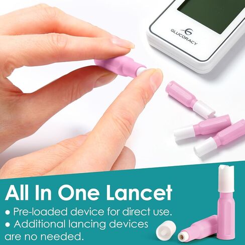 Glucoracy Safety Lancets, Sterile, Top Push Button Activated, 28 Gauge, 1.8 mm, 100 Count, 1 Pack in Saudi Arabia