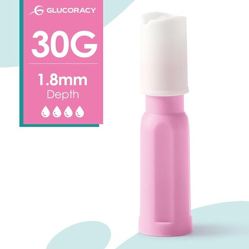 Glucoracy Safety Lancets, Sterile, Top Push Button Activated, 28 Gauge, 1.8 mm, 100 Count, 1 Pack in Saudi Arabia