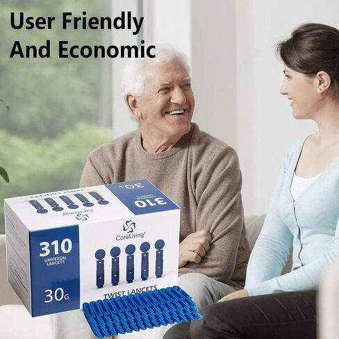 CareLiving Lancets for Diabetes Testing - 30 Gauge Diabetic Lancets for Blood Testing and Glucose Testing - Fits Most Lancing Devices - Sterile, Single Use 30g Blood Sugar Lancets - 310 Count in Kuwait
