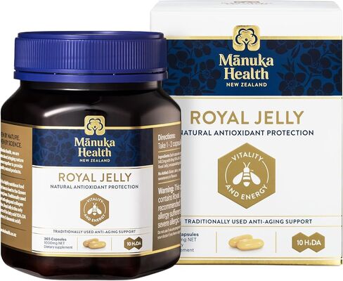 Manuka Health Royal Jelly Capsules, 1000mg NET - 180 Count (3-Month Supply) - Traditional Anti Aging Supplement from New Zealand in Saudi Arabia
