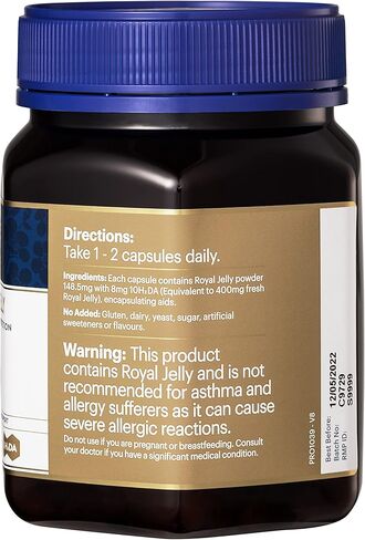 Manuka Health Royal Jelly Capsules, 1000mg NET - 180 Count (3-Month Supply) - Traditional Anti Aging Supplement from New Zealand in Saudi Arabia