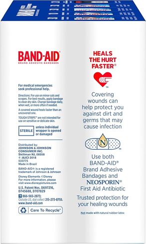 Band-Aid Brand Adhesive Bandage Family Variety Pack in Assorted Sizes Including Water Block, Sport Strip, Tough Strips, Flexible Fabric and Disney Bandages for First Aid and Wound Care, 120 ct in Saudi Arabia