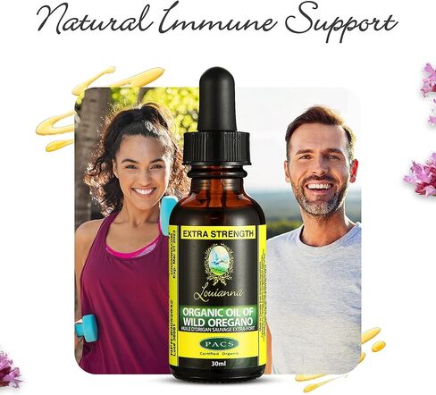 Louianna - Organic Wild Oregano Oil, Pure Oil of Oregano Drops, Wild Oregano Essential Oil with 80 Percent Carvacrol, Oregano Oil Drops for Oral or Topical Use, 30 mL in Saudi Arabia