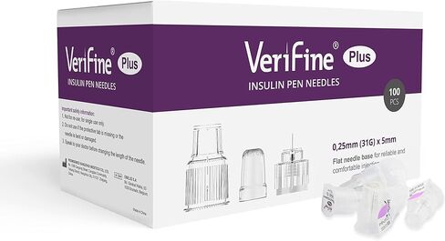 Verifine Insulin Pen Needles 31G 5mm, Diabetic Needles for Insulin Injections, Compatible with Most Diabetes Pens, 100 Count 5mm x 31G (3/16") in Kuwait