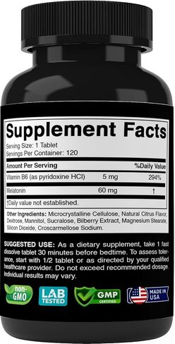 Vitabod Melatonin 20mg - 240 Fast Dissolve Tablets - Drug Free - Natural Berry Flavor - Vegetarian, Non-GMO, Gluten Free in Kuwait
