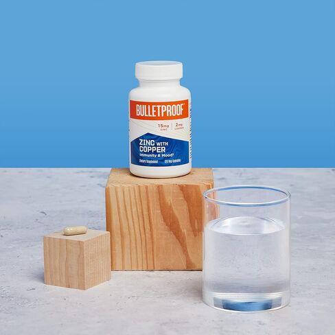 Bulletproof Zinc with Copper Capsules, 60 Count, Minerals and Antioxidant Supplement for Immunity and Mood in Kuwait