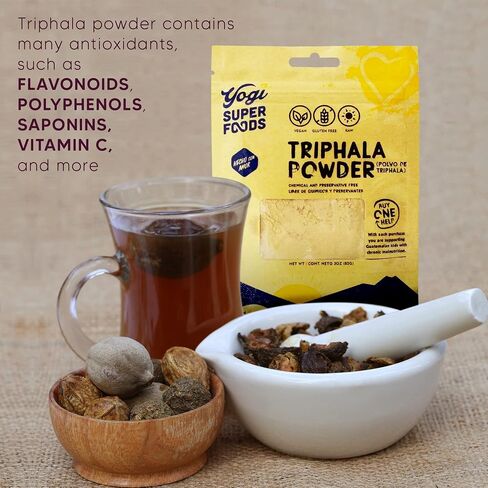 Yogi Super Foods Organic Triphala Ayurveda Herb Powder for Detox, Immune Support, Digestive Health & Balance - Gluten Free, Vegan Superfood Made with Haritaki, Amalaki, Bibhitaki - 5 Oz Bag in Saudi Arabia