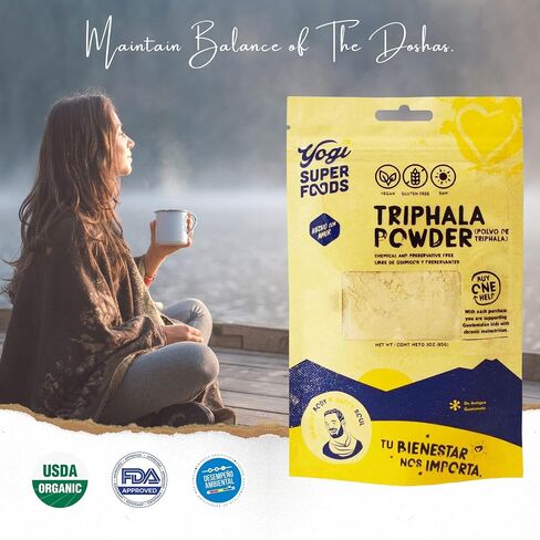 Yogi Super Foods Organic Triphala Ayurveda Herb Powder for Detox, Immune Support, Digestive Health & Balance - Gluten Free, Vegan Superfood Made with Haritaki, Amalaki, Bibhitaki - 5 Oz Bag in Saudi Arabia