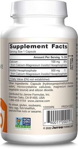 Jarrow Formulas IP6 Inositol Hexaphosphate - 500 mg - 120 كبسولة نباتية - Inositol Hexaphosphate المنقى - مكمل لدعم الصحة المناعية - ما يصل إلى 120 وجبة in Saudi Arabia
