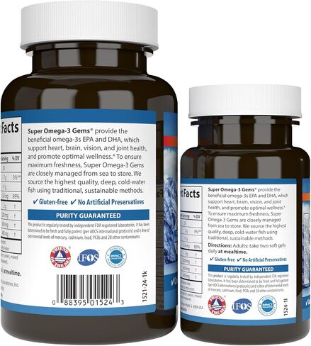 Carlson - Super Omega-3 Gems, 1200 mg Omega-3 Fatty Acids with EPA and DHA, Wild-Caught Norwegian Fish Oil Omega 3 Supplement, Sustainably Sourced Omega 3 Fish Oil, 100+30 Softgels in Saudi Arabia