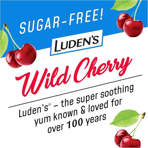 Luden's Sugar Free Wild Cherry Throat Drops, Sore Throat Relief, 25 Count (12 Pack) in Kuwait