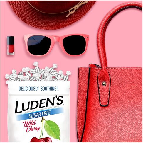 Luden's Sugar Free Wild Cherry Throat Drops, Sore Throat Relief, 25 Count (12 Pack) in Kuwait