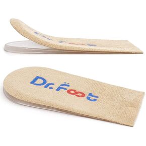Dr.Foot Adjustable Orthopedic Heel Lift Inserts, Height Increase Insole for Leg Length Discrepancies, Heel Spurs, Heel Pain, Sports Injuries, and Achilles tendonitis (Beige, 2 Layers)