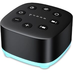 Meditation White Noise Sound Machine 30 Soothing Sounds with 32 Volume Control 12 Night Light 5 Timers Portable Sleep Machine for Travel Powered by AC or USB Sleep Therapy for Baby Kids Adults (Black) in Saudi Arabia