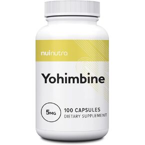 نوي نوترا يوهيمبين حمض الهيدروكلوريك مكمل القوة الإضافية | 5مجم | 100 كبسولة | ملحق مستخلص لحاء يوهمبي | دعم تكوين الجسم | يعزز الطاقة والقدرة على التحمل in Kuwait