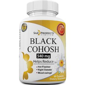 كبسولات كوهوش السوداء ذات الجذر الكامل المحدودة من Saz Products - كبسولات 540 مجم - كمية تكفي لمدة 90 يومًا in Saudi Arabia