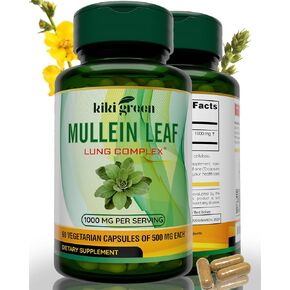 Mullein Leaf Extract Capsules - Herbal Respiratory Supplement - for Lung Cleanse, Lung Support, Better Respiratory & Immune Function - 1000mg Per Serving - 90 Vegan Capsules in Saudi Arabia
