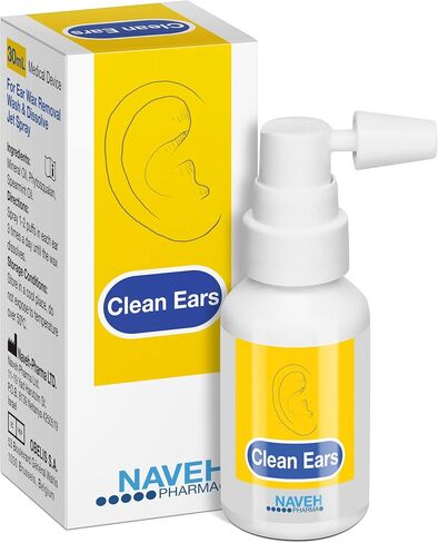 NAVEH PHARMA CleanEars | Fast-Acting Ear Wax Removal Drops | Breaks Down & Dissolves Wax in Just 1 Treatment | Clinically Proven to Be 37% More Effective | All-Natural, Gentle & Safe | 0.5 Fl Oz in Kuwait