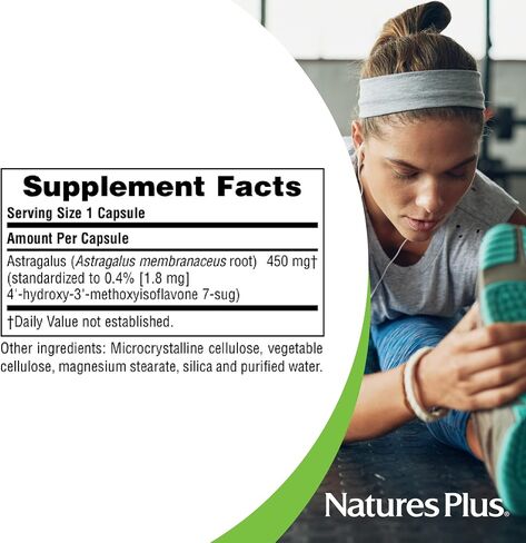 NaturesPlus Herbal Actives Astragalus - 450 mg, 60 Vegan Capsules - 60 Servings in Saudi Arabia